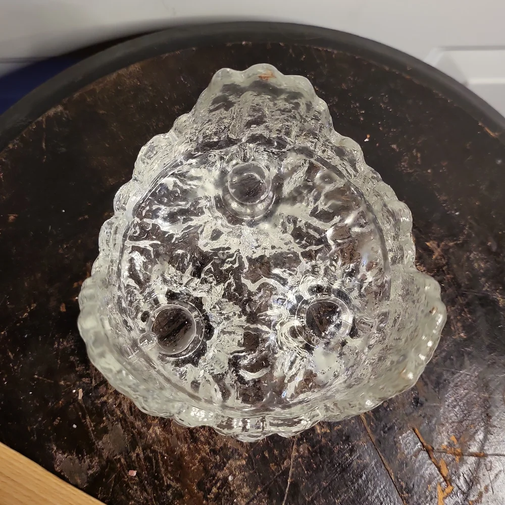 Antique L E Smith Crystal Candle Holder,  3 or 1 Fat Candle
